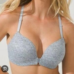 Soma Enblisa Front Close Racerback Bra Women Sz36D Gray Wire-Freep